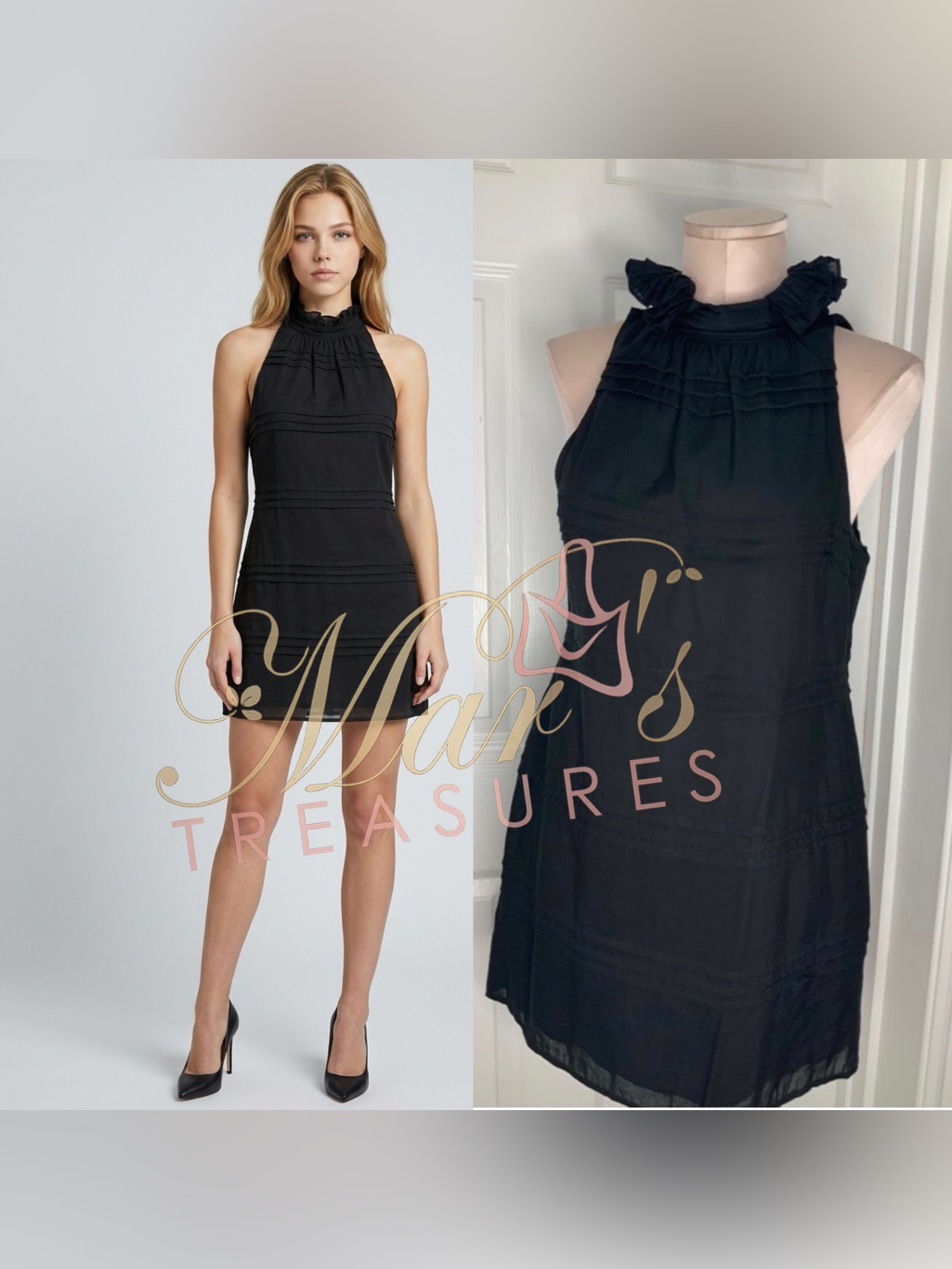 Maria Stanley Black Mini Dress Sz S